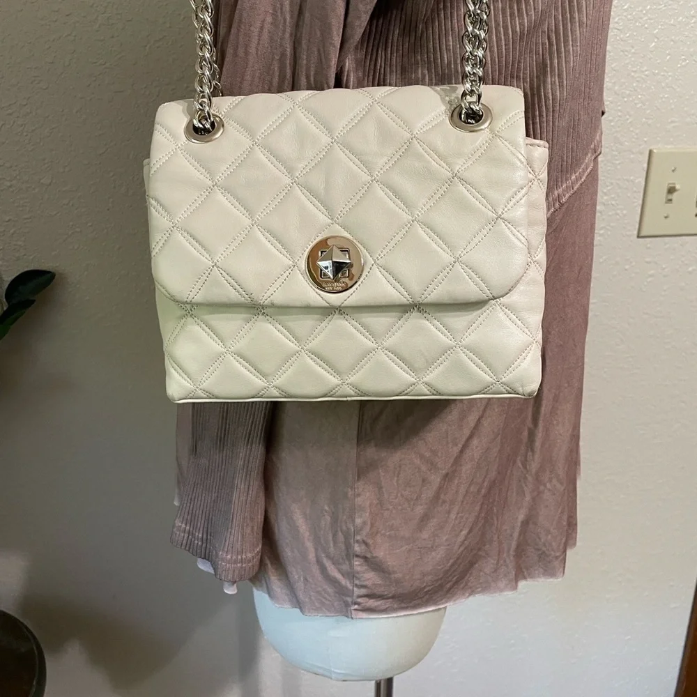 Kate Spade Natalia Cream Quilted Chain Shoulder Bag